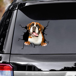 Boxer Dog Breeds Dogs Puppy Crack Window Decal Custom 3d Car Decal Vinyl Aesthetic Decal Funny Stickers Cute Gift Ideas Ae10229 Car Vinyl Decal Sticker Window Decals, Peel and Stick Wall Decals
