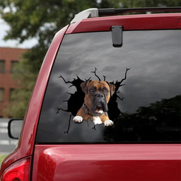 Boxer Dog Breeds Dogs Puppy Crack Window Decal Custom 3d Car Decal Vinyl Aesthetic Decal Funny Stickers Cute Gift Ideas Ae10236 Car Vinyl Decal Sticker Window Decals, Peel and Stick Wall Decals 18x18IN 2PCS