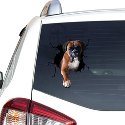 Boxer Dog Decal Crack Decal Items Funny Stickers Graduation Gift Ideas Car Vinyl Decal Sticker Window Decals, Peel and Stick Wall Decals