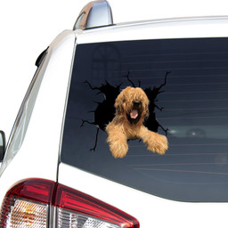 Briard Crack Window Decal Custom 3d Car Decal Vinyl Aesthetic Decal Funny Stickers Cute Gift Ideas Ae10245 Car Vinyl Decal Sticker Window Decals, Peel and Stick Wall Decals