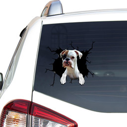 Boxer Dog Breeds Dogs Puppy Crack Window Decal Custom 3d Car Decal Vinyl Aesthetic Decal Funny Stickers Cute Gift Ideas Ae10232 Car Vinyl Decal Sticker Window Decals, Peel and Stick Wall Decals