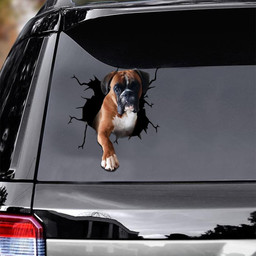 Boxer Dog Decal Crack Decal Items Funny Stickers Graduation Gift Ideas Car Vinyl Decal Sticker Window Decals, Peel and Stick Wall Decals