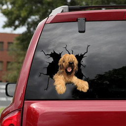 Briard Crack Window Decal Custom 3d Car Decal Vinyl Aesthetic Decal Funny Stickers Cute Gift Ideas Ae10245 Car Vinyl Decal Sticker Window Decals, Peel and Stick Wall Decals 18x18IN 2PCS