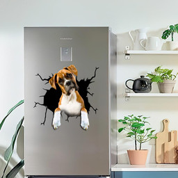 Boxer Dog Breeds Dogs Puppy Crack Window Decal Custom 3d Car Decal Vinyl Aesthetic Decal Funny Stickers Cute Gift Ideas Ae10227 Car Vinyl Decal Sticker Window Decals, Peel and Stick Wall Decals