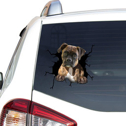 Boxer Dog Breeds Dogs Puppy Crack Window Decal Custom 3d Car Decal Vinyl Aesthetic Decal Funny Stickers Cute Gift Ideas Ae10234 Car Vinyl Decal Sticker Window Decals, Peel and Stick Wall Decals