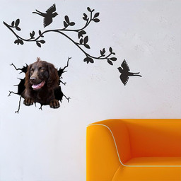 Boykin Spaniel Crack Window Decal Custom 3d Car Decal Vinyl Aesthetic Decal Funny Stickers Cute Gift Ideas Ae10242 Car Vinyl Decal Sticker Window Decals, Peel and Stick Wall Decals