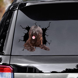 Briard Crack Window Decal Custom 3d Car Decal Vinyl Aesthetic Decal Funny Stickers Home Decor Gift Ideas Car Vinyl Decal Sticker Window Decals, Peel and Stick Wall Decals