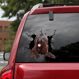 Briard Crack Window Decal Custom 3d Car Decal Vinyl Aesthetic Decal Funny Stickers Home Decor Gift Ideas Car Vinyl Decal Sticker Window Decals, Peel and Stick Wall Decals 18x18IN 2PCS