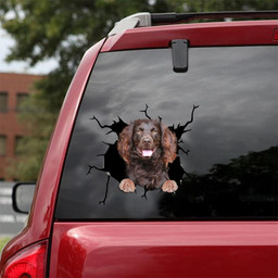 Boykin Spaniel Crack Window Decal Custom 3d Car Decal Vinyl Aesthetic Decal Funny Stickers Home Decor Gift Ideas Car Vinyl Decal Sticker Window Decals, Peel and Stick Wall Decals 18x18IN 2PCS