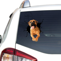 Bull Mastiff Crack Window Decal Custom 3d Car Decal Vinyl Aesthetic Decal Funny Stickers Cute Gift Ideas Ae10251 Car Vinyl Decal Sticker Window Decals, Peel and Stick Wall Decals
