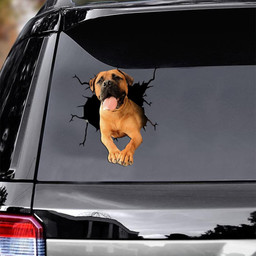 Bull Mastiff Crack Window Decal Custom 3d Car Decal Vinyl Aesthetic Decal Funny Stickers Cute Gift Ideas Ae10251 Car Vinyl Decal Sticker Window Decals, Peel and Stick Wall Decals