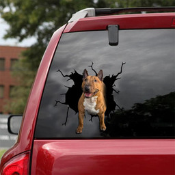 Bull Terrier Crack Window Decal Custom 3d Car Decal Vinyl Aesthetic Decal Funny Stickers Cute Gift Ideas Ae10267 Car Vinyl Decal Sticker Window Decals, Peel and Stick Wall Decals 18x18IN 2PCS