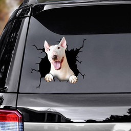 Bull Terrier Crack Window Decal Custom 3d Car Decal Vinyl Aesthetic Decal Funny Stickers Cute Gift Ideas Ae10268 Car Vinyl Decal Sticker Window Decals, Peel and Stick Wall Decals