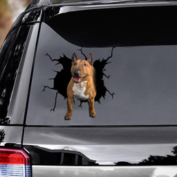 Bull Terrier Crack Window Decal Custom 3d Car Decal Vinyl Aesthetic Decal Funny Stickers Cute Gift Ideas Ae10267 Car Vinyl Decal Sticker Window Decals, Peel and Stick Wall Decals