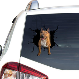 Bull Terrier Crack Window Decal Custom 3d Car Decal Vinyl Aesthetic Decal Funny Stickers Cute Gift Ideas Ae10267 Car Vinyl Decal Sticker Window Decals, Peel and Stick Wall Decals