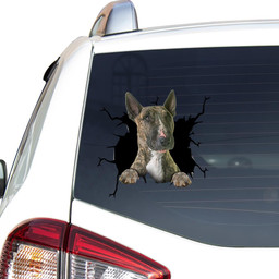 Bull Terrier Crack Window Decal Custom 3d Car Decal Vinyl Aesthetic Decal Funny Stickers Cute Gift Ideas Ae10261 Car Vinyl Decal Sticker Window Decals, Peel and Stick Wall Decals