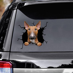 Bull Terrier Crack Window Decal Custom 3d Car Decal Vinyl Aesthetic Decal Funny Stickers Cute Gift Ideas Ae10260 Car Vinyl Decal Sticker Window Decals, Peel and Stick Wall Decals