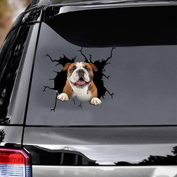 Bulldog Crack Window Decal Custom 3d Car Decal Vinyl Aesthetic Decal Funny Stickers Cute Gift Ideas Ae10272 Car Vinyl Decal Sticker Window Decals, Peel and Stick Wall Decals