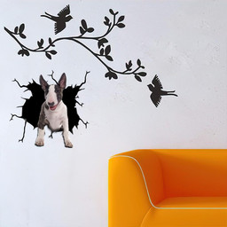 Bull Terrier Crack Window Decal Custom 3d Car Decal Vinyl Aesthetic Decal Funny Stickers Cute Gift Ideas Ae10262 Car Vinyl Decal Sticker Window Decals, Peel and Stick Wall Decals