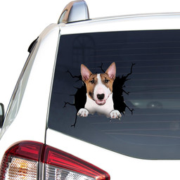 Bull Terrier Crack Window Decal Custom 3d Car Decal Vinyl Aesthetic Decal Funny Stickers Cute Gift Ideas Ae10264 Car Vinyl Decal Sticker Window Decals, Peel and Stick Wall Decals