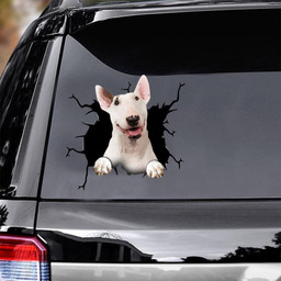 Bull Terrier Crack Window Decal Custom 3d Car Decal Vinyl Aesthetic Decal Funny Stickers Cute Gift Ideas Ae10265 Car Vinyl Decal Sticker Window Decals, Peel and Stick Wall Decals
