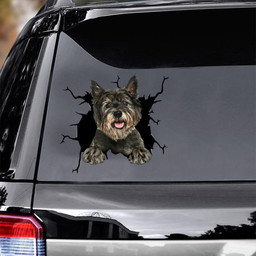 Cairn Terrier Crack Window Decal Custom 3d Car Decal Vinyl Aesthetic Decal Funny Stickers Cute Gift Ideas Ae10284 Car Vinyl Decal Sticker Window Decals, Peel and Stick Wall Decals