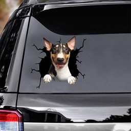 Bull Terrier Crack Window Decal Custom 3d Car Decal Vinyl Aesthetic Decal Funny Stickers Cute Gift Ideas Ae10269 Car Vinyl Decal Sticker Window Decals, Peel and Stick Wall Decals