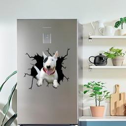 Bull Terrier Crack Window Decal Custom 3d Car Decal Vinyl Aesthetic Decal Funny Stickers Home Decor Gift Ideas Car Vinyl Decal Sticker Window Decals, Peel and Stick Wall Decals
