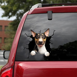 Bull Terrier Crack Window Decal Custom 3d Car Decal Vinyl Aesthetic Decal Funny Stickers Cute Gift Ideas Ae10269 Car Vinyl Decal Sticker Window Decals, Peel and Stick Wall Decals 18x18IN 2PCS