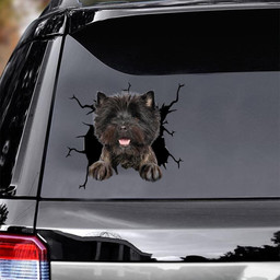 Cairn Terrier Crack Window Decal Custom 3d Car Decal Vinyl Aesthetic Decal Funny Stickers Cute Gift Ideas Ae10285 Car Vinyl Decal Sticker Window Decals, Peel and Stick Wall Decals