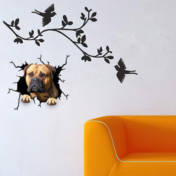 Bullmastiff Crack Window Decal Custom 3d Car Decal Vinyl Aesthetic Decal Funny Stickers Cute Gift Ideas Ae10276 Car Vinyl Decal Sticker Window Decals, Peel and Stick Wall Decals
