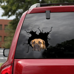Bullmastiff Crack Window Decal Custom 3d Car Decal Vinyl Aesthetic Decal Funny Stickers Cute Gift Ideas Ae10277 Car Vinyl Decal Sticker Window Decals, Peel and Stick Wall Decals 18x18IN 2PCS