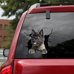 Cairn Terrier Crack Window Decal Custom 3d Car Decal Vinyl Aesthetic Decal Funny Stickers Home Decor Gift Ideas Car Vinyl Decal Sticker Window Decals, Peel and Stick Wall Decals 18x18IN 2PCS