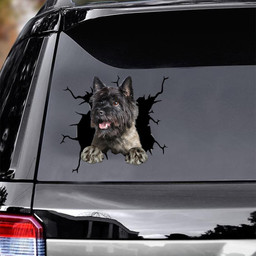 Cairn Terrier Crack Window Decal Custom 3d Car Decal Vinyl Aesthetic Decal Funny Stickers Home Decor Gift Ideas Car Vinyl Decal Sticker Window Decals, Peel and Stick Wall Decals