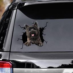 Cairn Terrier Crack Window Decal Custom 3d Car Decal Vinyl Aesthetic Decal Funny Stickers Cute Gift Ideas Ae10283 Car Vinyl Decal Sticker Window Decals, Peel and Stick Wall Decals