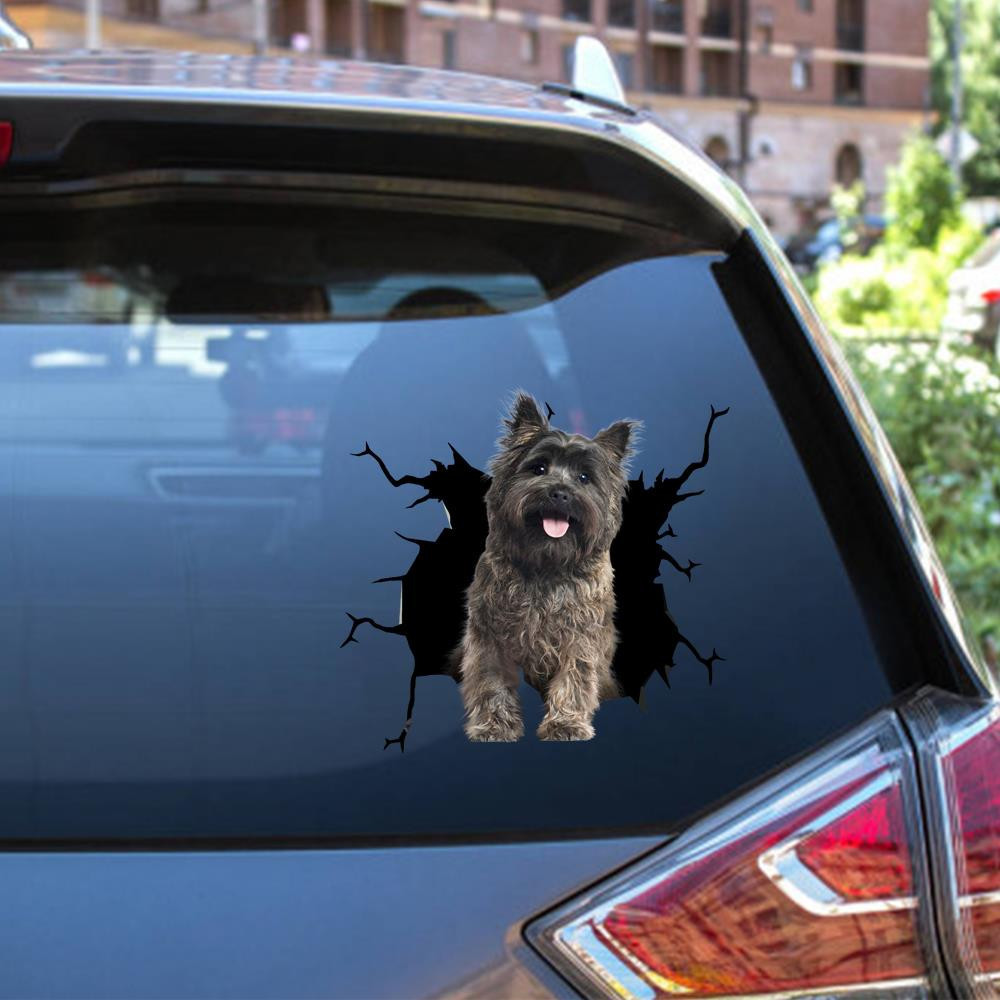 Cairn Terriers Crack Window Decal Custom 3d Car Decal Vinyl Aesthetic Decal Funny Stickers Cute Gift Ideas Ae10287 Car Vinyl Decal Sticker Window Decals, Peel and Stick Wall Decals 12x12IN 2PCS