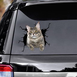 Cat Crack Decal Cute Stickers For Cat Lover Car Vinyl Decal Sticker Window Decals, Peel and Stick Wall Decals