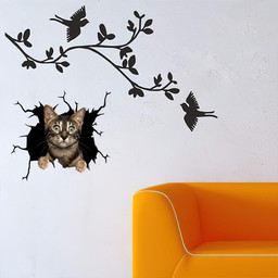Cat Crack Decal Cute Stickers For Mom From Daughter Car Vinyl Decal Sticker Window Decals, Peel and Stick Wall Decals