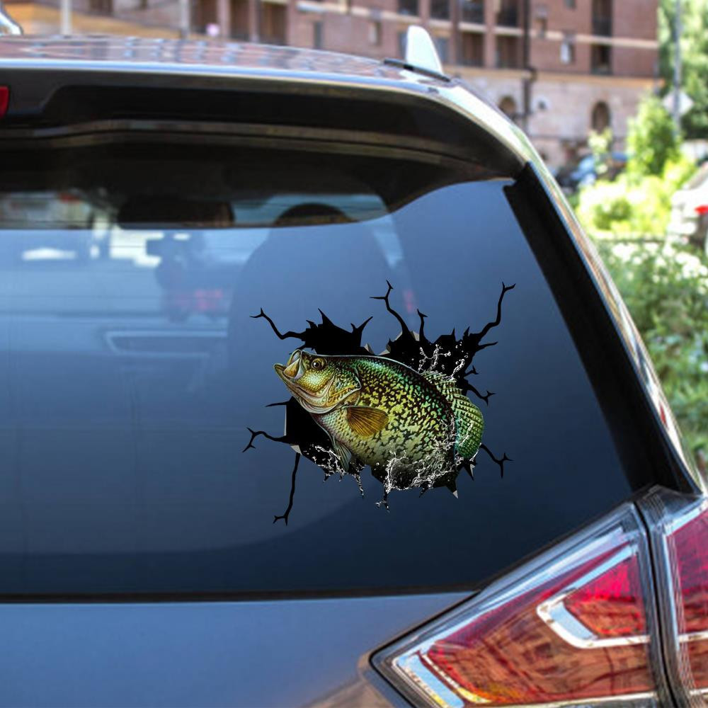 Cappie Fishing Crack Window Decal Custom 3d Car Decal Vinyl Aesthetic Decal Funny Stickers Home Decor Gift Ideas Car Vinyl Decal Sticker Window Decals, Peel and Stick Wall Decals 12x12IN 2PCS