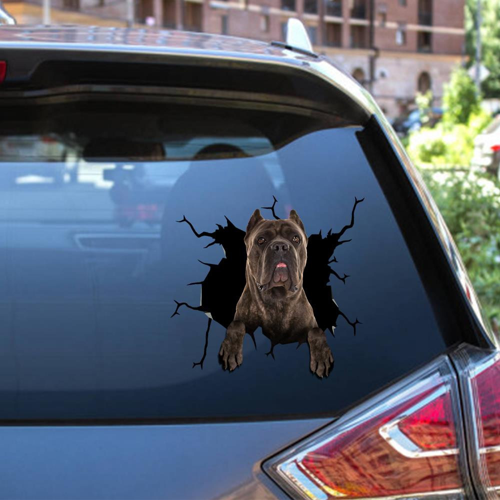 Cane Corso Crack Window Decal Custom 3d Car Decal Vinyl Aesthetic Decal Funny Stickers Cute Gift Ideas Ae10295 Car Vinyl Decal Sticker Window Decals, Peel and Stick Wall Decals 12x12IN 2PCS