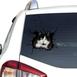 Cat Crack Cute Decal Lovable For Cat Lover Car Vinyl Decal Sticker Window Decals, Peel and Stick Wall Decals