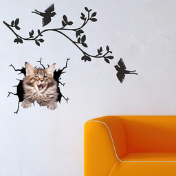 Cat Crack Decal Funny Stickers For Valentines Day Car Vinyl Decal Sticker Window Decals, Peel and Stick Wall Decals