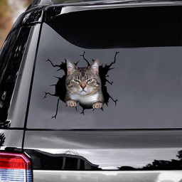 Cat Crack Window Decal Custom 3d Car Decal Vinyl Aesthetic Decal Funny Stickers Home Decor Gift Ideas Car Vinyl Decal Sticker Window Decals, Peel and Stick Wall Decals