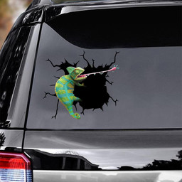 Chameleon Crack Window Decal Custom 3d Car Decal Vinyl Aesthetic Decal Funny Stickers Home Decor Gift Ideas Car Vinyl Decal Sticker Window Decals, Peel and Stick Wall Decals