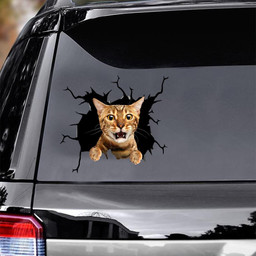 Cat Crack Decal Funny Stickers For Mom From Daughter Car Vinyl Decal Sticker Window Decals, Peel and Stick Wall Decals