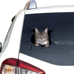 Cat Crack Window Decal Custom 3d Car Decal Vinyl Aesthetic Decal Funny Stickers Home Decor Gift Ideas Car Vinyl Decal Sticker Window Decals, Peel and Stick Wall Decals