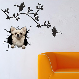 Chihuahua Dog Breeds Dogs Puppy Crack Window Decal Custom 3d Car Decal Vinyl Aesthetic Decal Funny Stickers Cute Gift Ideas Ae10331 Car Vinyl Decal Sticker Window Decals, Peel and Stick Wall Decals