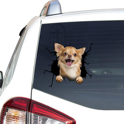 Chihuahua Dog Breeds Dogs Puppy Crack Window Decal Custom 3d Car Decal Vinyl Aesthetic Decal Funny Stickers Cute Gift Ideas Ae10335 Car Vinyl Decal Sticker Window Decals, Peel and Stick Wall Decals