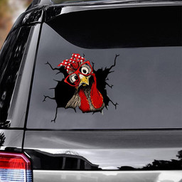 Chicken Crack Window Decal Custom 3d Car Decal Vinyl Aesthetic Decal Funny Stickers Cute Gift Ideas Ae10328 Car Vinyl Decal Sticker Window Decals, Peel and Stick Wall Decals