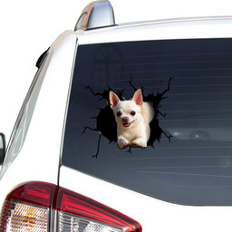 Chihuahua Dog Breeds Dogs Puppy Crack Window Decal Custom 3d Car Decal Vinyl Aesthetic Decal Funny Stickers Cute Gift Ideas Ae10343 Car Vinyl Decal Sticker Window Decals, Peel and Stick Wall Decals